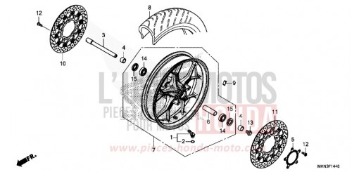 FRONT WHEEL CB650RAK de 2019